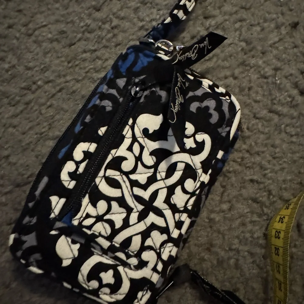 Vera Bradley Black and Blue Clutch with Chain Strap